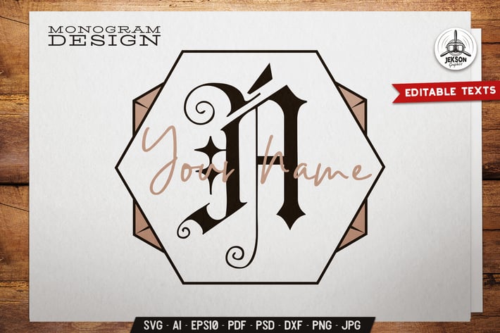 Name Monogram Badge With Sacred Geometry Shape