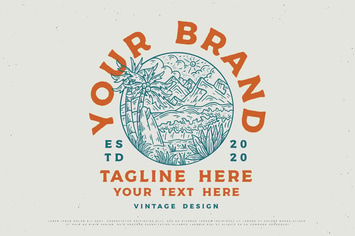vintage outdoor design of mountain waves
