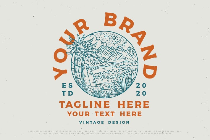 vintage outdoor design of mountain waves