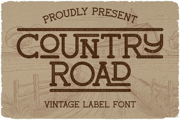 Country Road Vintage Label Font