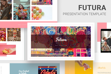 Futura - Candy Pop Theme Pitch Deck Powerpoint