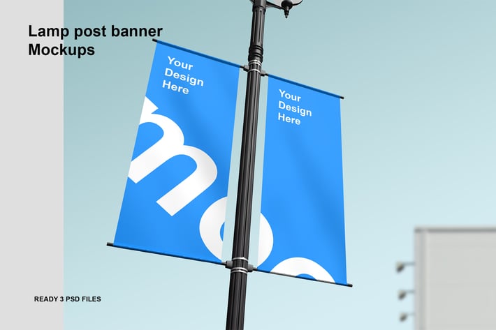 Lamp Post Banner Mockup