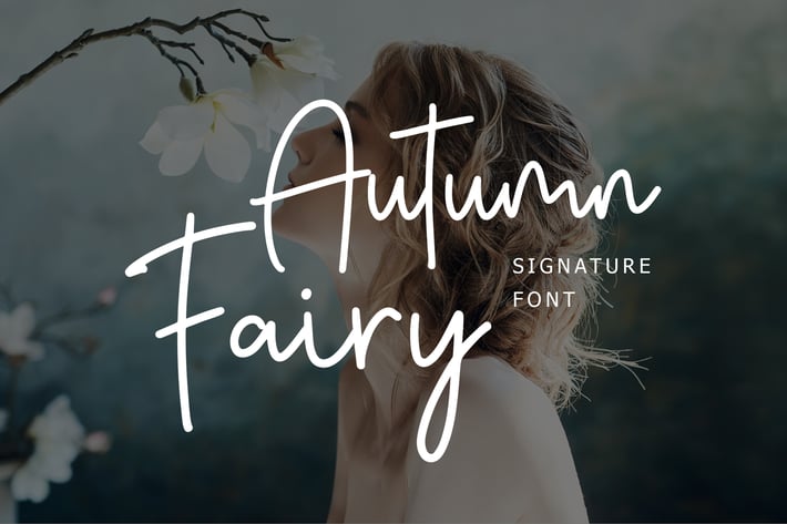 Autumn Fairy Signature Monoline Script
