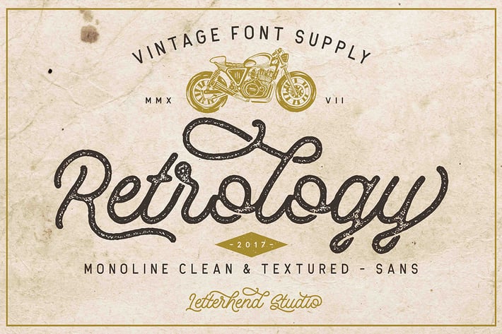Retrology - a retro monoline script