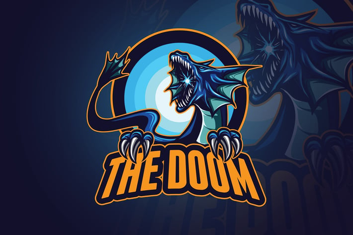Blue Dragon Esports Mascot Logo