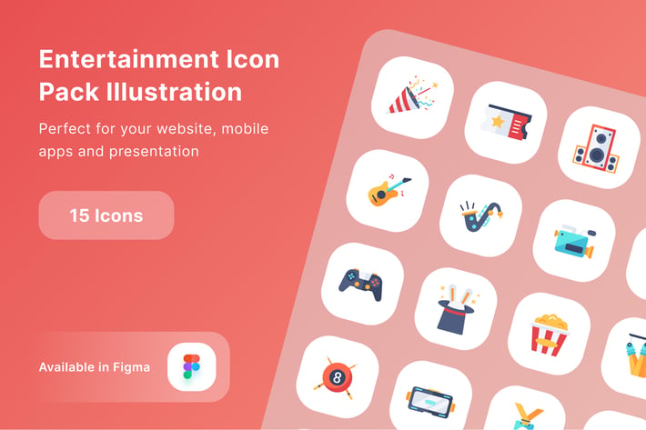 Entertainment Icon Pack Illustration