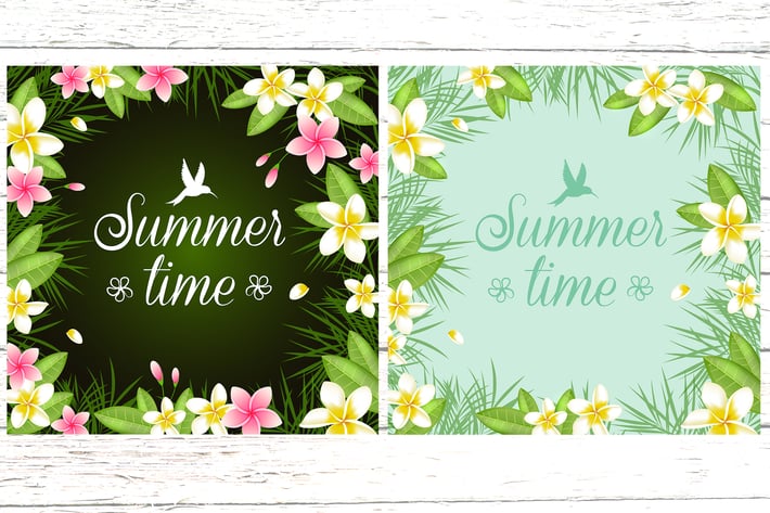 Tropical Summer Floral Frame