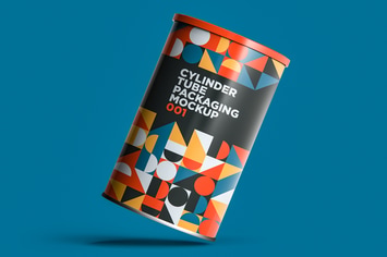 Cylinder Tube Packaging Mockup 001