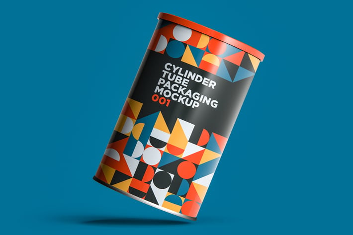 Cylinder Tube Packaging Mockup 001