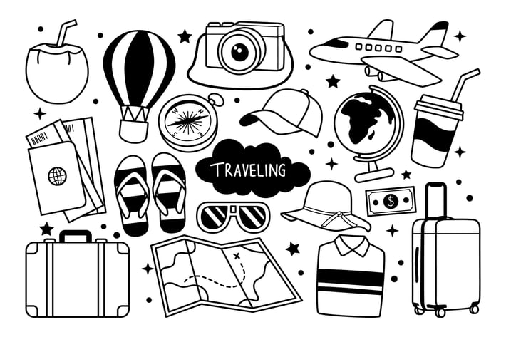 Traveling Doodle Illustration