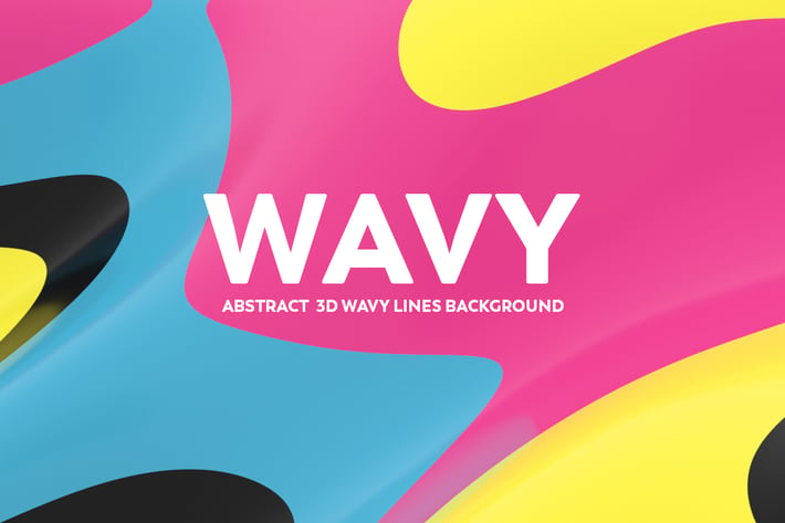 Abstract  3D Wavy Lines Background - Retro Color