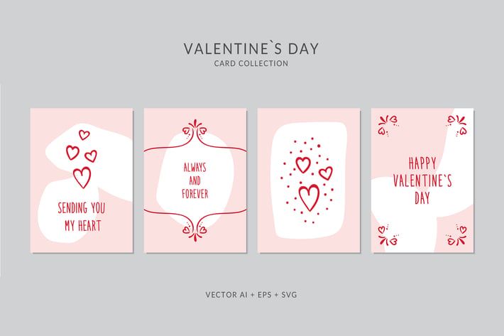 Valentines Day Card Vector Set