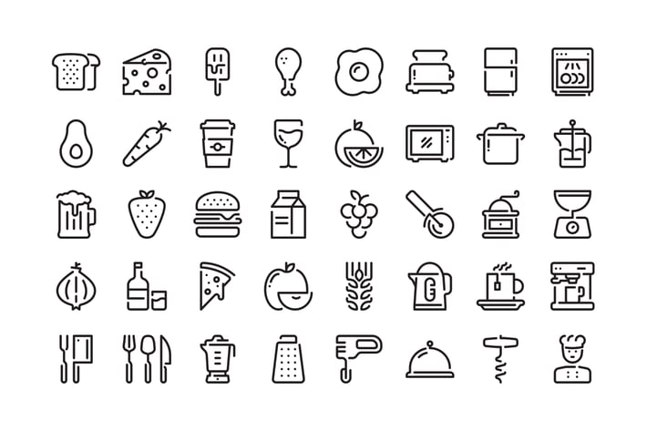 40 Food and Kitchen icons