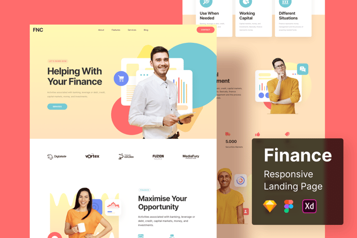 Finance Responsive Landing Page