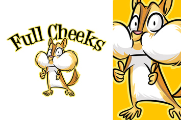 Cartoon Funny Full Cheeks Chipmunk Mascot Logo