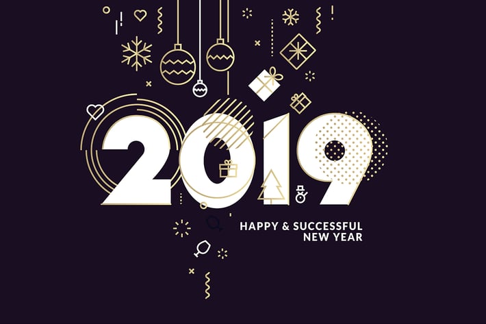 Business Happy New Year 2019 Greeting Card