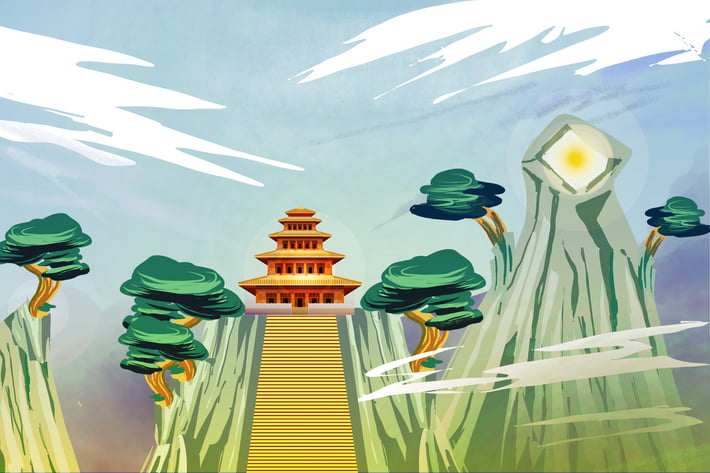 Chinese Temple - Ilustration Background