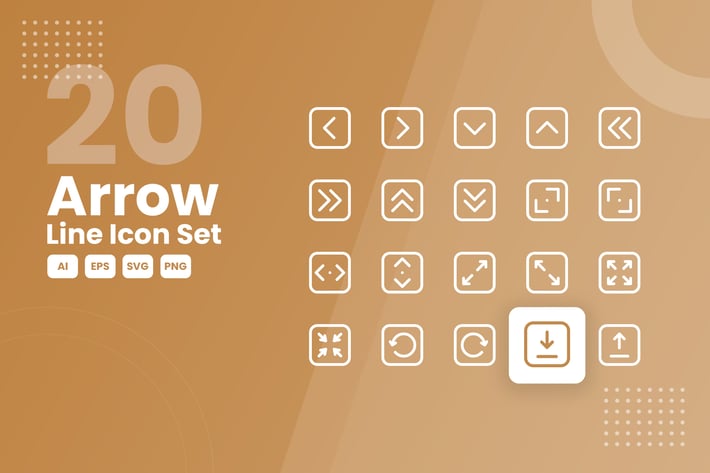 20 Arrow Line Icon Set
