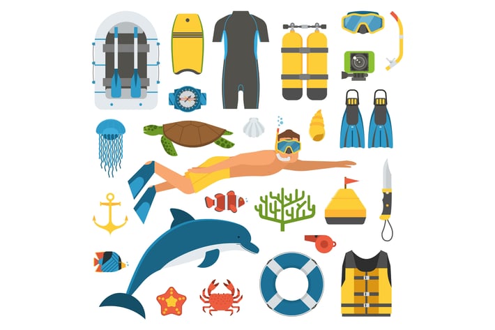 Skin Diving and Snorkeling Set