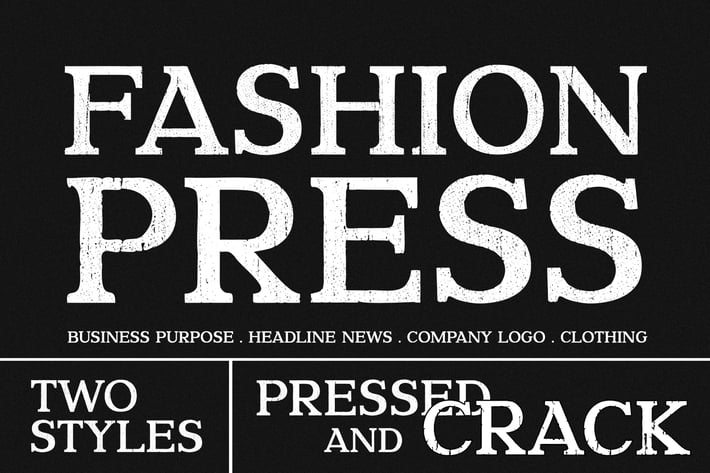 Fashion Pressed Advertisement Font