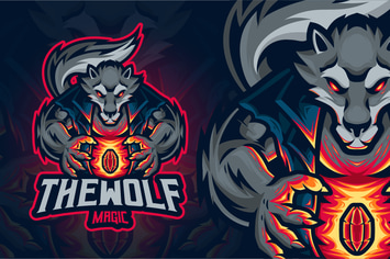 The Wolf Magic Mascot Logo