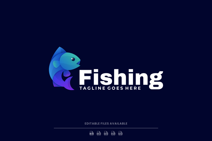 Fish Gradient Colorful Logo