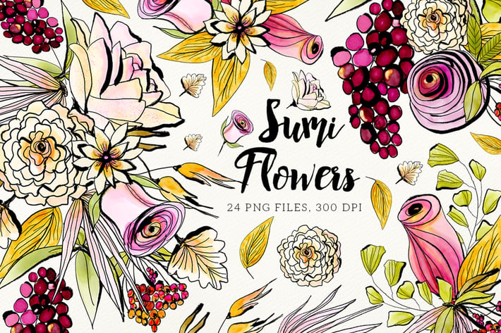 Sumi Flowers