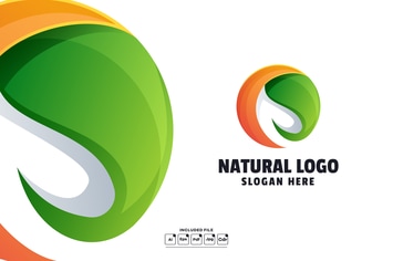 Abstract Leaf Gradient Logo Template