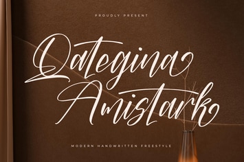 Qategina Amistark Modern Handwritten Freestyle