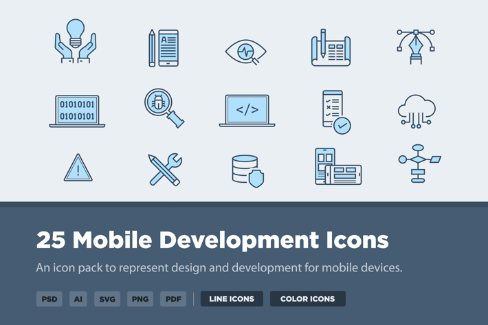 25 Mobile Development Icons