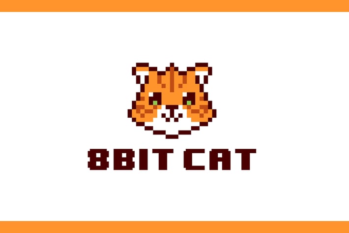 Pixel Cat - Retro Pixel Art Logo
