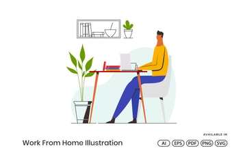 Work From Home Illustration