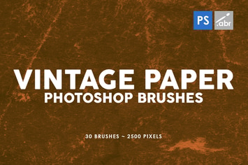 30 Vintage Paper Photoshop Stamp Brushes Vol.2