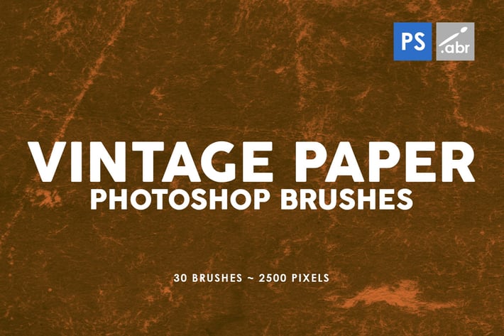 30 Vintage Paper Photoshop Stamp Brushes Vol.2
