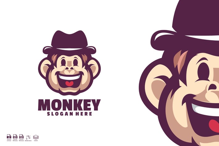 Happy Monkey Logo template