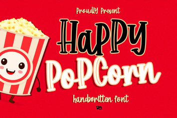 Happy Popcorn - Handwritten Font 