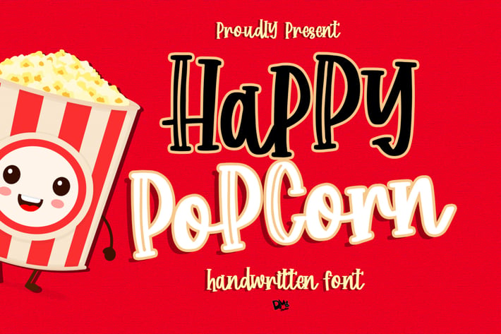 Happy Popcorn - Handwritten Font 