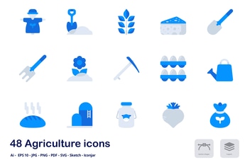 Agriculture Accent Duo Tone Flat Icons