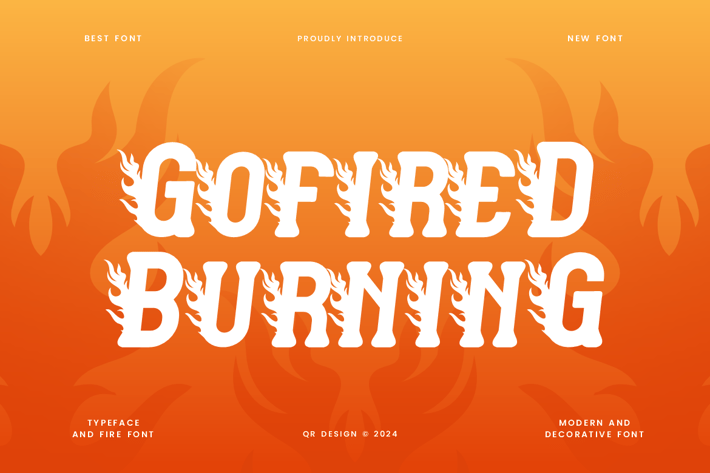 Gofired Burning - Fire Typeface Font