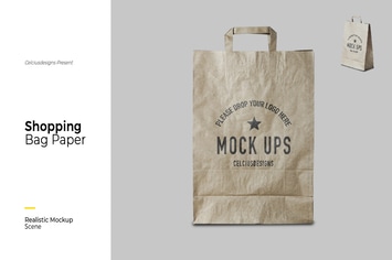 Shopping Large Paper Bag Mock Up