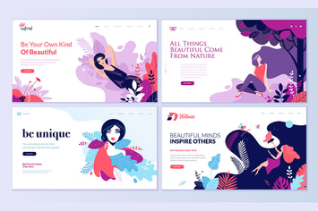 Set of Beauty Web Page Design Templates
