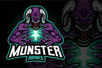 Monster Horned Mascot Logo
