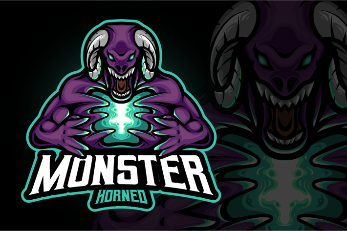 Monster Horned Mascot Logo