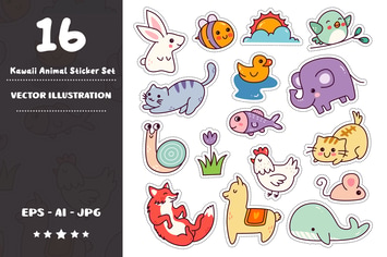 Kawaii Animal Sticker Set