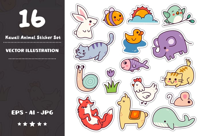 Kawaii Animal Sticker Set