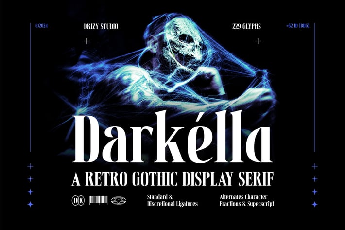 Darkella – Retro Gothic Display Serif Font