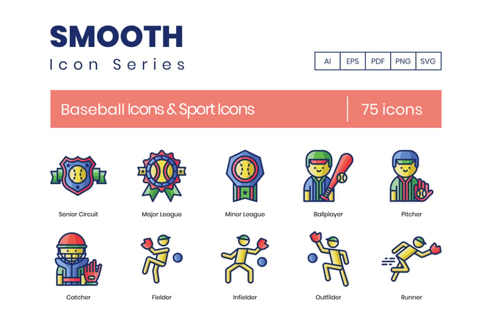 75 Baseball Icons & Sport Icons