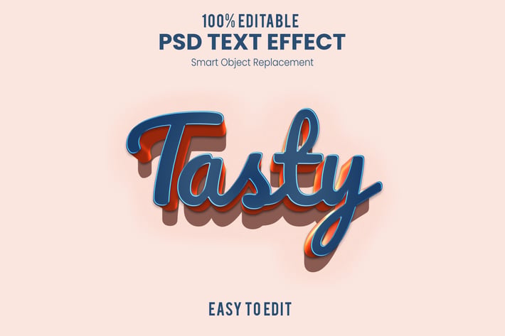 Tasty - Retro 3D Text Effect