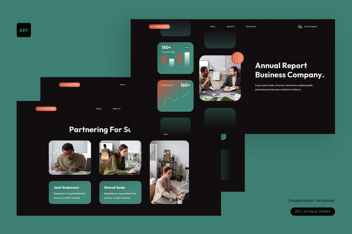 Black Green Orange UI UX Annual Report|001