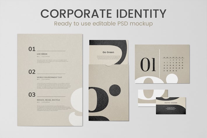 Corporate identity mockup psd set for business